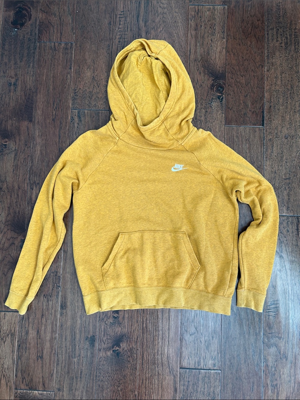 Nike women’s M Yellow Pullover Hoodie with White Swoosh